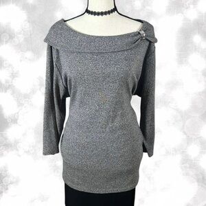 Cozy Boho Boat Neck Sweater with Buckle Accent